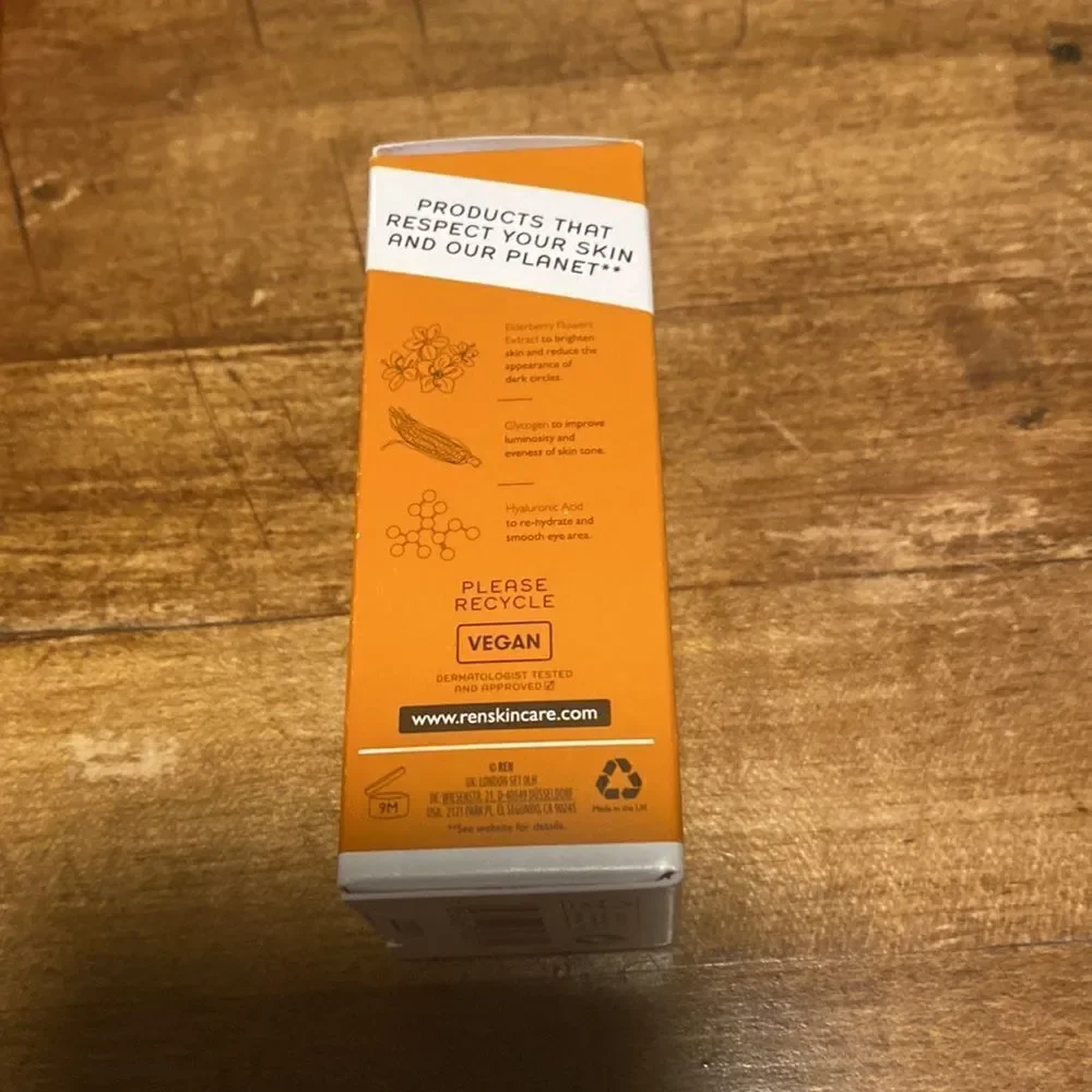 NIB Full Size REN Clean Skincare Brightening Dark Circle Eye Cream 0.5 oz